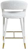 Destiny Boucle Fabric Upholstered Stool — 542-C - Cream - 542Cream-C alternate view 2