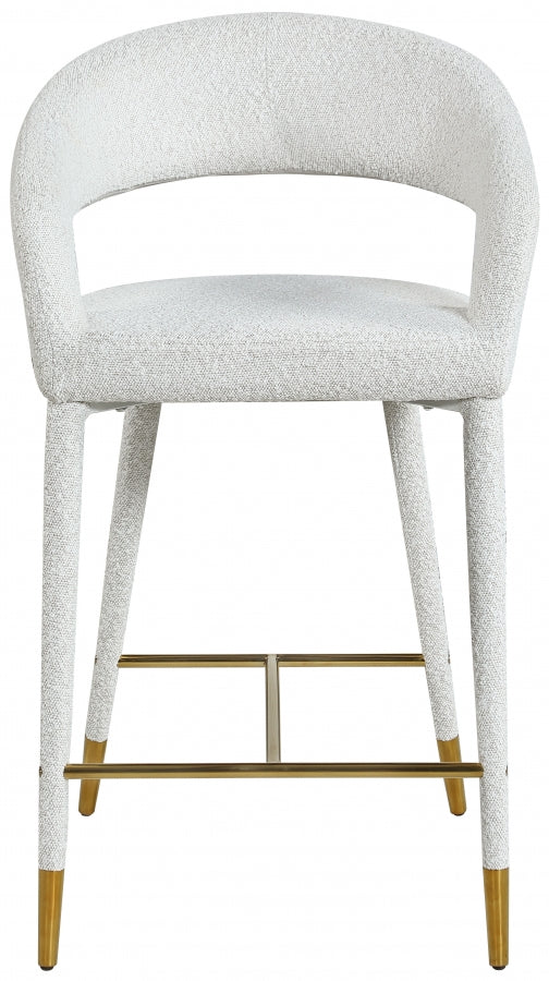Destiny Boucle Fabric Upholstered Stool — 542-C - Cream - 542Cream-C alternate view 3