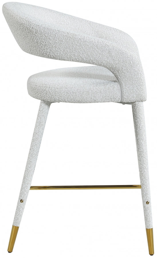 Destiny Boucle Fabric Upholstered Stool — 542-C - Cream - 542Cream-C alternate view 4