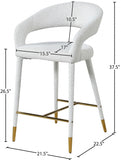 Destiny Boucle Fabric Upholstered Stool — 542-C - Cream - 542Cream-C Dim