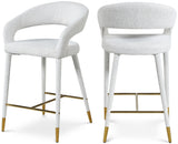 Destiny Boucle Fabric Upholstered Stool — 542-C - Cream - 542Cream-C Double Chair