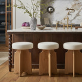 Jasper Boucle Fabric Upholstered Counter Stool — 837Cream-C - Cream - 837Cream-C alternate view 1