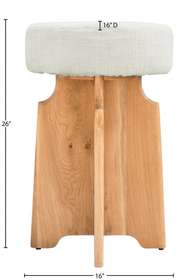 Jasper Boucle Fabric Upholstered Counter Stool — 837Cream-C - Cream - 837Cream-C Dim