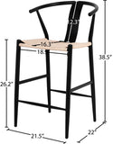 Beck Hand Woven Rope Stool — 894-C - Black - 894Black-C Dim