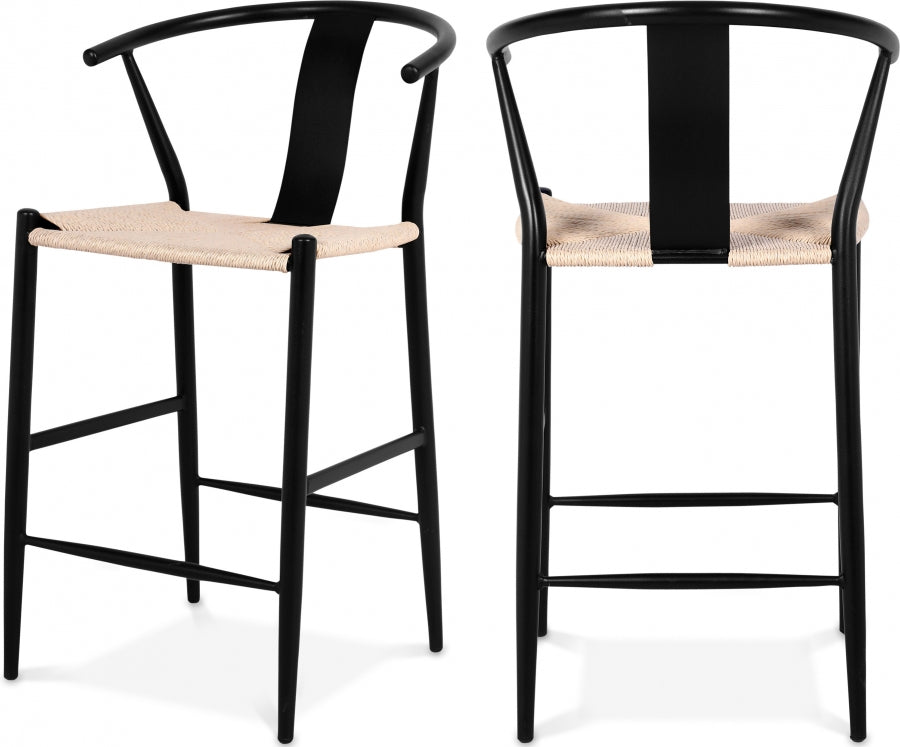 Beck Hand Woven Rope Stool — 894-C - Black - 894Black-C Double Chair