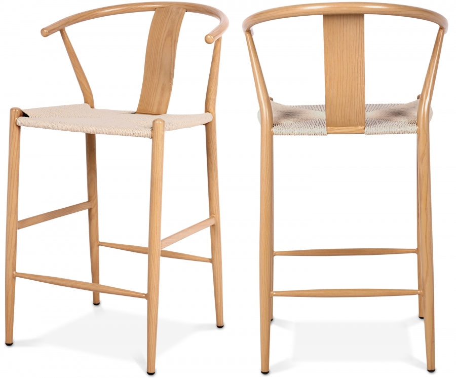 Beck Hand Woven Rope Stool — 894-C - Natural - 894Oak-C Double Chair