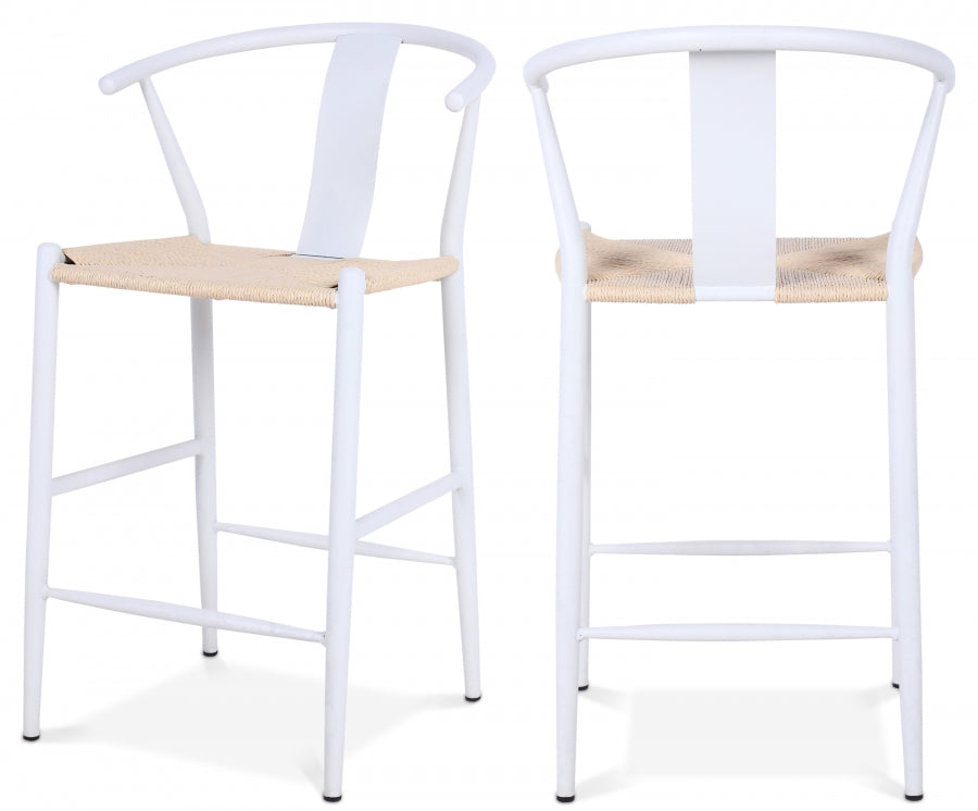 Beck Hand Woven Rope Stool — 894-C - White - 894White-C Double Chair