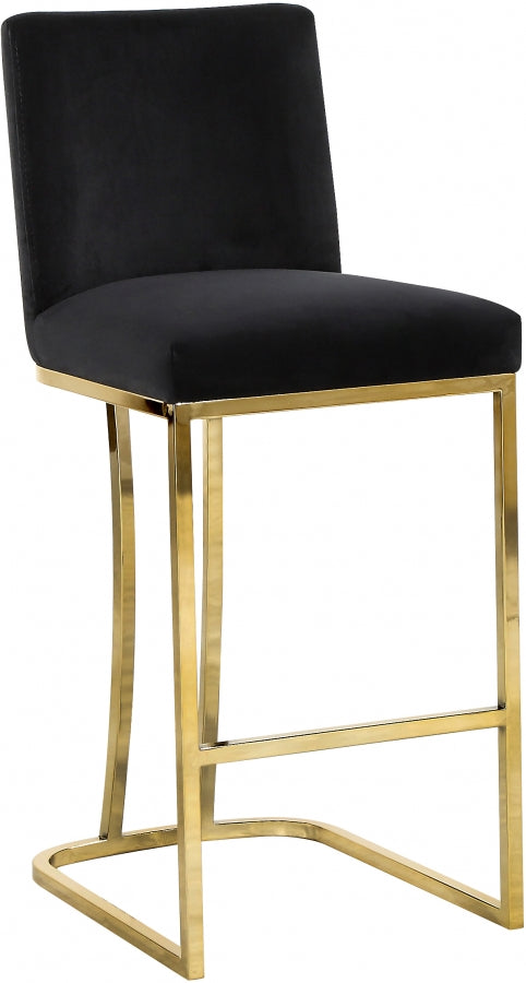 Heidi Velvet Upholstered Counter Stool — 777-C - Black - 777Black-C