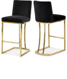 Heidi Velvet Upholstered Counter Stool — 777-C - Black - 777Black-C Double Chair
