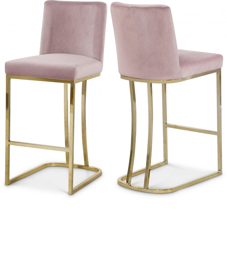 Heidi Velvet Upholstered Counter Stool — 777-C - Pink - 777Pink-C Double Chair