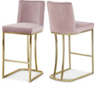 Heidi Velvet Upholstered Counter Stool — 777-C - Pink - 777Pink-C Double Chair