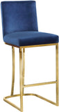 Heidi Velvet Upholstered Counter Stool — 777-C - Blue - 777Navy-C