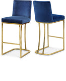 Heidi Velvet Upholstered Counter Stool — 777-C - Blue - 777Navy-C Double Chair