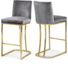 Heidi Velvet Upholstered Counter Stool — 777-C - Grey - 777Grey-C Double Chair