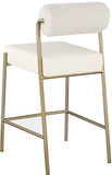 Carly Boucle Fabric And Vegan Leather Upholstered Counter Stool — 587-C - Cream - 587Cream-C alternate view 2