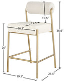 Carly Boucle Fabric And Vegan Leather Upholstered Counter Stool — 587-C - Cream - 587Cream-C Dim
