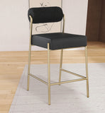 Carly Boucle Fabric And Vegan Leather Upholstered Counter Stool — 587-C - Black - 587Black-C alternate view 1