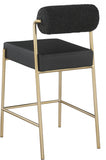 Carly Boucle Fabric And Vegan Leather Upholstered Counter Stool — 587-C - Black - 587Black-C alternate view 2