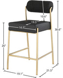 Carly Boucle Fabric And Vegan Leather Upholstered Counter Stool — 587-C - Black - 587Black-C Dim
