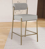 Carly Boucle Fabric And Vegan Leather Upholstered Counter Stool — 587-C - Taupe - 587Taupe-C alternate view 1