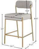 Carly Boucle Fabric And Vegan Leather Upholstered Counter Stool — 587-C - Taupe - 587Taupe-C Dim