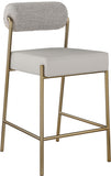 Carly Boucle Fabric And Vegan Leather Upholstered Counter Stool — 587-C - Taupe - 587Taupe-C