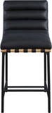Burke Vegan Leather Upholstered Counter Stool — 857-C-Leather - Black - 857Black-C alternate view 2