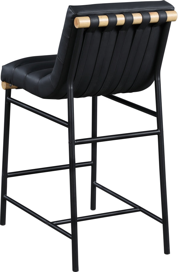 Burke Vegan Leather Upholstered Counter Stool — 857-C-Leather - Black - 857Black-C alternate view 3