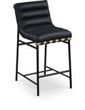 Burke Vegan Leather Upholstered Counter Stool — 857-C-Leather - Black - 857Black-C