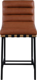Burke Vegan Leather Upholstered Counter Stool — 857-C-Leather - Cognac - 857Cognac-C alternate view 2
