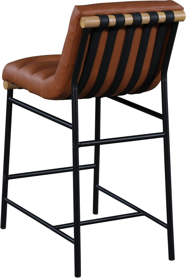 Burke Vegan Leather Upholstered Counter Stool — 857-C-Leather - Cognac - 857Cognac-C alternate view 3