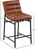 Burke Vegan Leather Upholstered Counter Stool — 857-C-Leather - Cognac - 857Cognac-C Dim