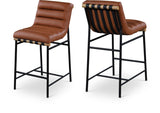 Burke Vegan Leather Upholstered Counter Stool — 857-C-Leather - Cognac - 857Cognac-C Double Chair