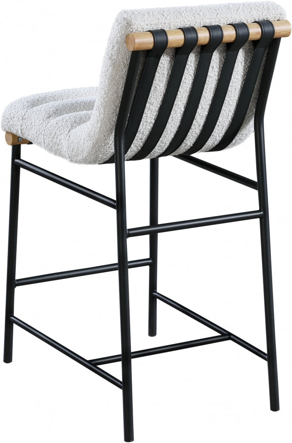 Burke Boucle Fabric Upholstered Counter Stool — 857-C - Cream - 857Cream-C alternate view 2