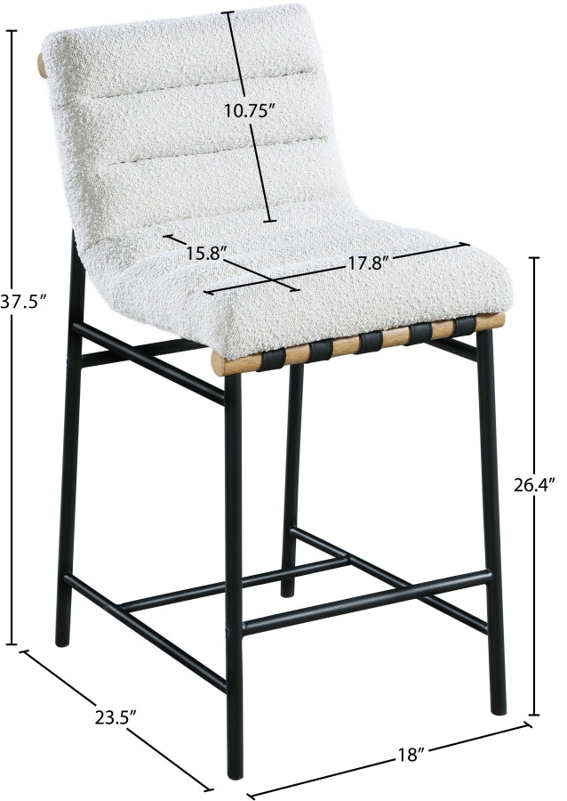 Burke Boucle Fabric Upholstered Counter Stool — 857-C - Cream - 857Cream-C Dim