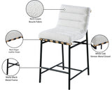 Burke Boucle Fabric Upholstered Counter Stool — 857-C - Cream - 857Cream-C Infographic