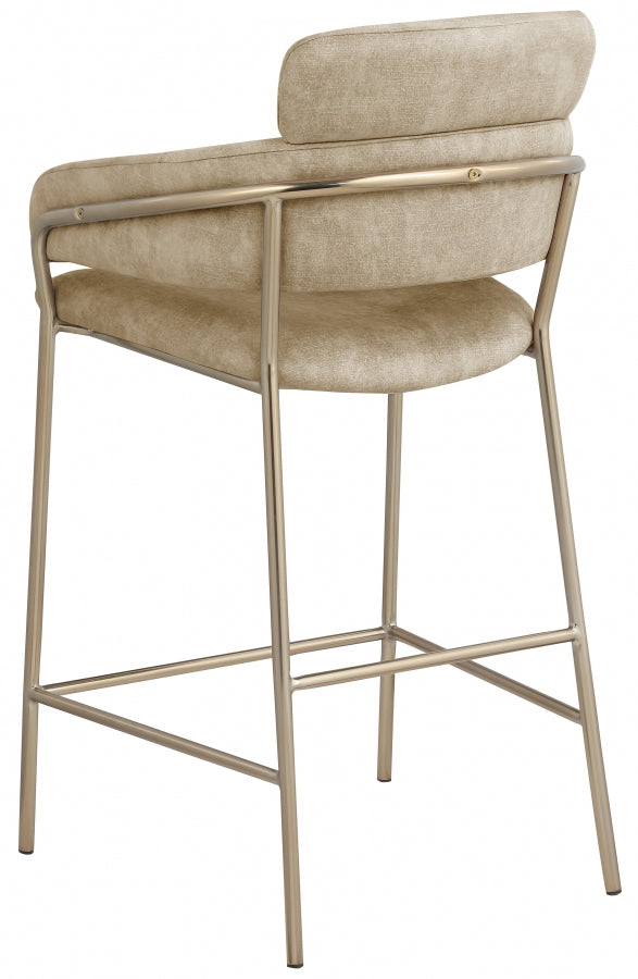 Yara Velvet Upholstered Counter Stool — 550-C - Beige - 550Beige-C alternate view 2