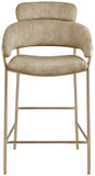 Yara Velvet Upholstered Counter Stool — 550-C - Beige - 550Beige-C alternate view 3