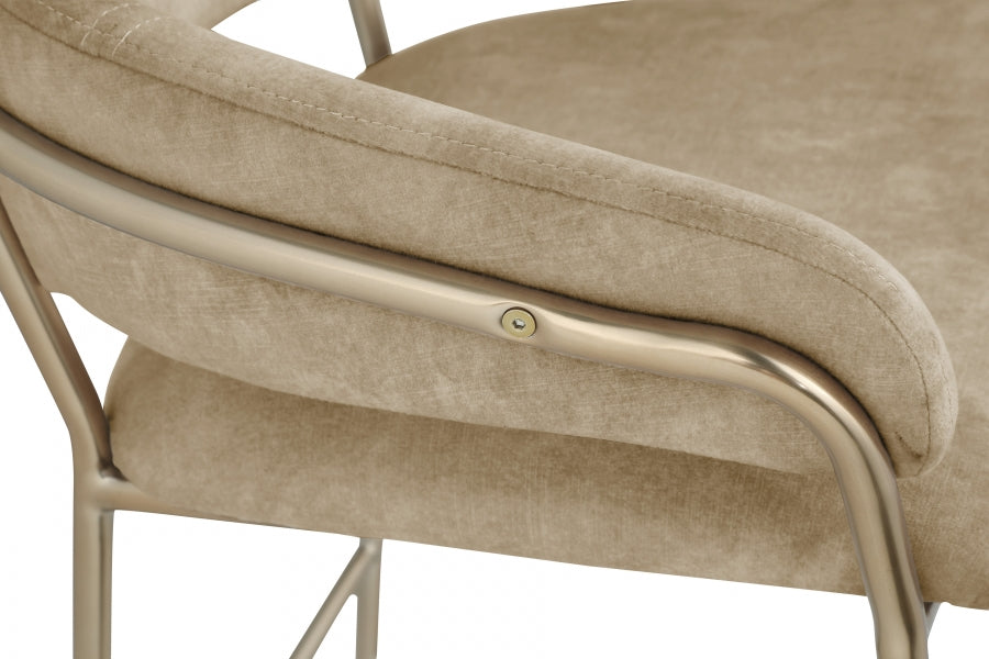 Yara Velvet Upholstered Counter Stool — 550-C - Beige - 550Beige-C alternate view 4