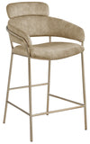 Yara Velvet Upholstered Counter Stool — 550-C - Beige - 550Beige-C