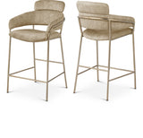 Yara Velvet Upholstered Counter Stool — 550-C - Beige - 550Beige-C Double Chair