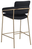 Yara Velvet Upholstered Counter Stool — 550-C - Black - 550Black-C alternate view 2