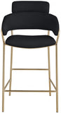 Yara Velvet Upholstered Counter Stool — 550-C - Black - 550Black-C alternate view 3