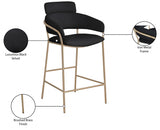 Yara Velvet Upholstered Counter Stool — 550-C - Black - 550Black-C Infographic