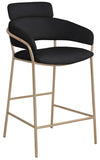 Yara Velvet Upholstered Counter Stool — 550-C - Black - 550Black-C