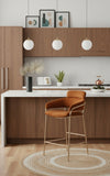 Yara Velvet Upholstered Counter Stool — 550-C - Cognac - 550Cognac-C alternate view 1