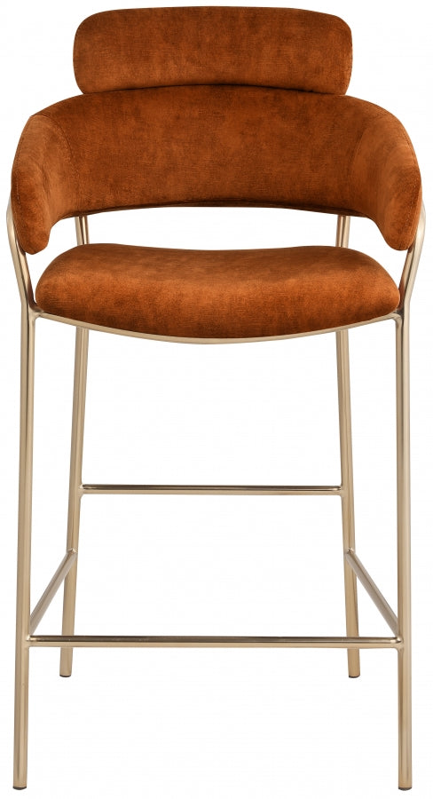 Yara Velvet Upholstered Counter Stool — 550-C - Cognac - 550Cognac-C alternate view 3