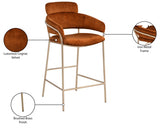 Yara Velvet Upholstered Counter Stool — 550-C - Cognac - 550Cognac-C Infographic