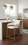 Yara Vegan Leather Upholstered Counter Stool — 550-C-Leather - Cream - 550Cream-C alternate view 1