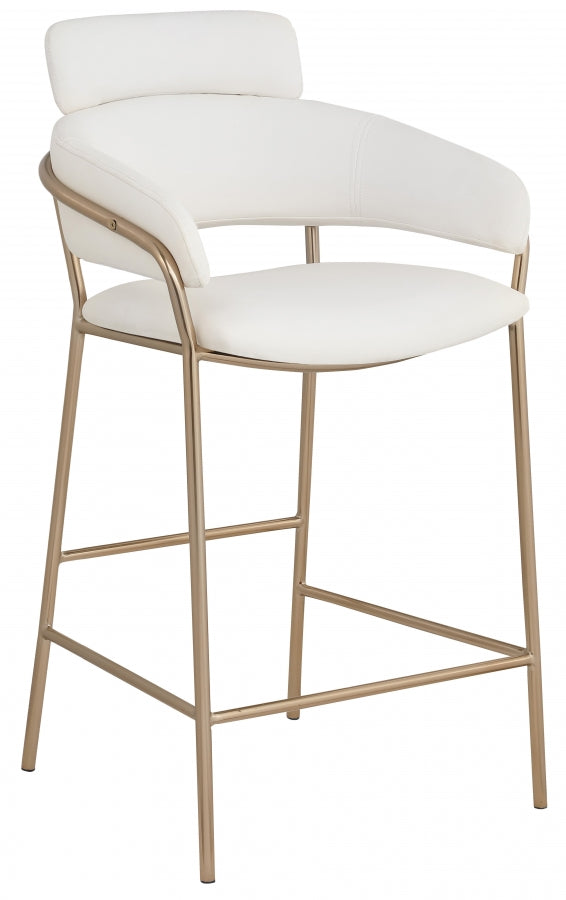 Yara Vegan Leather Upholstered Counter Stool — 550-C-Leather - Cream - 550Cream-C